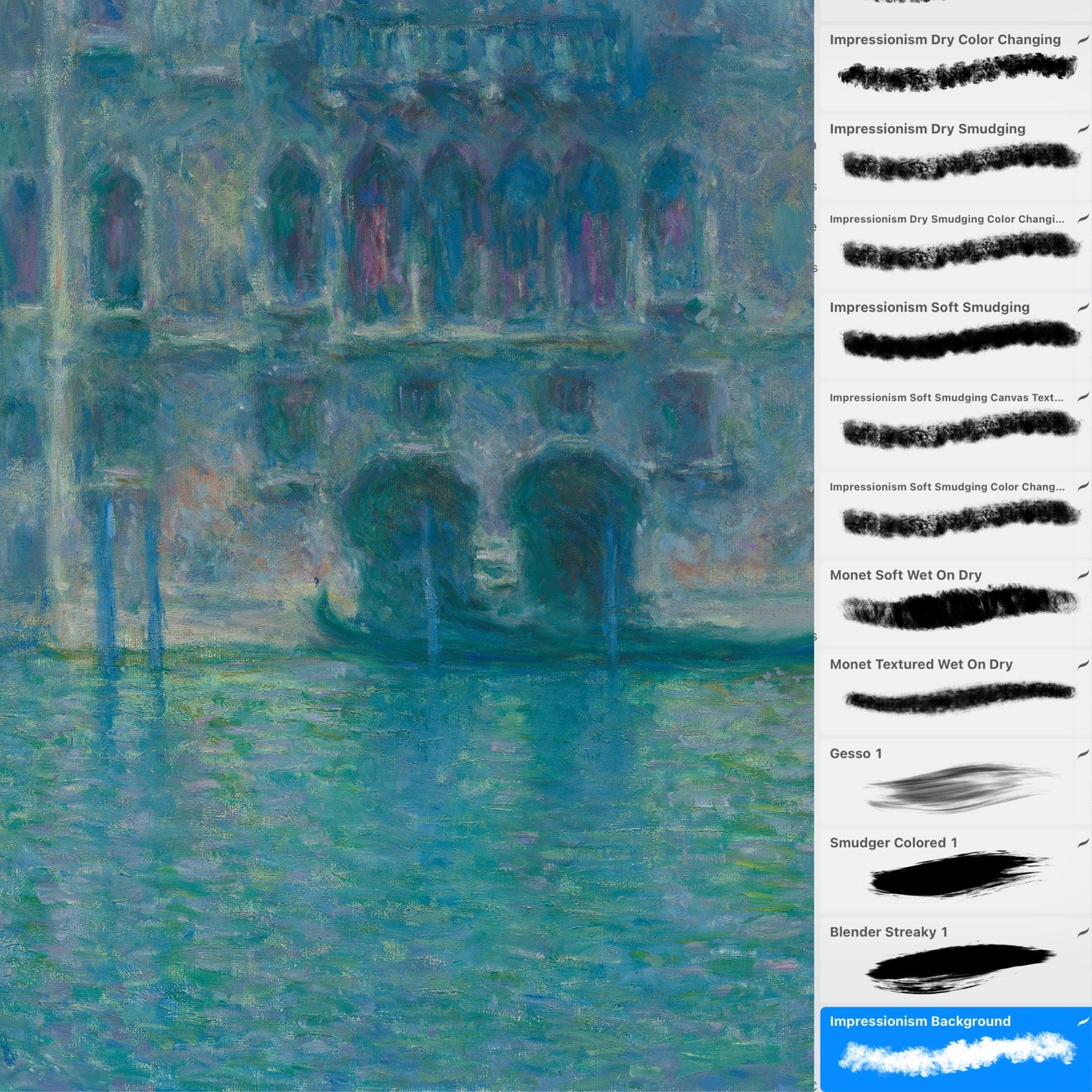 Claude Monet Oil Brushes Procreate Bundle