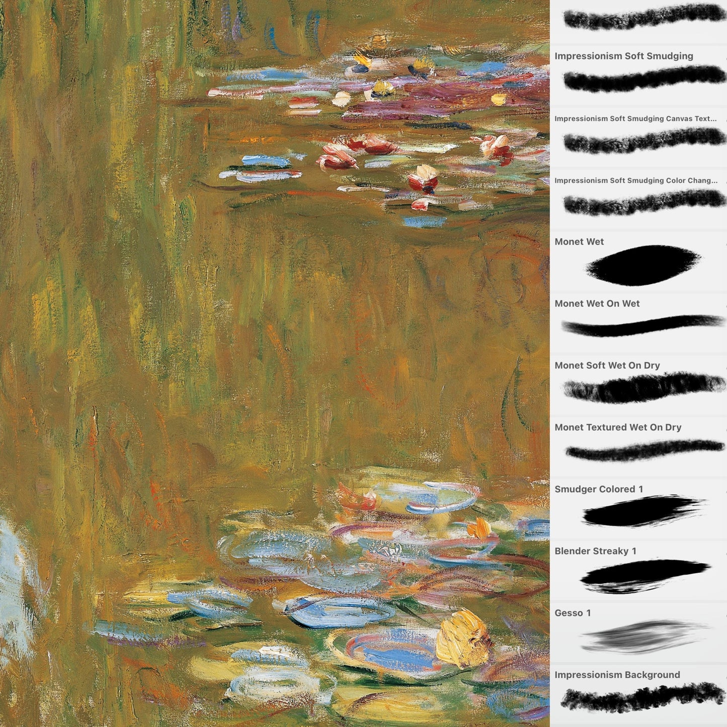 Claude Monet Oil Brushes Procreate Bundle