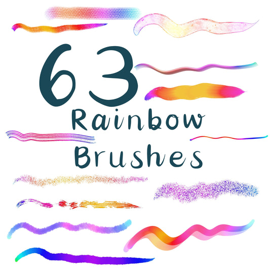 63 Rainbow Brushes for Procreate