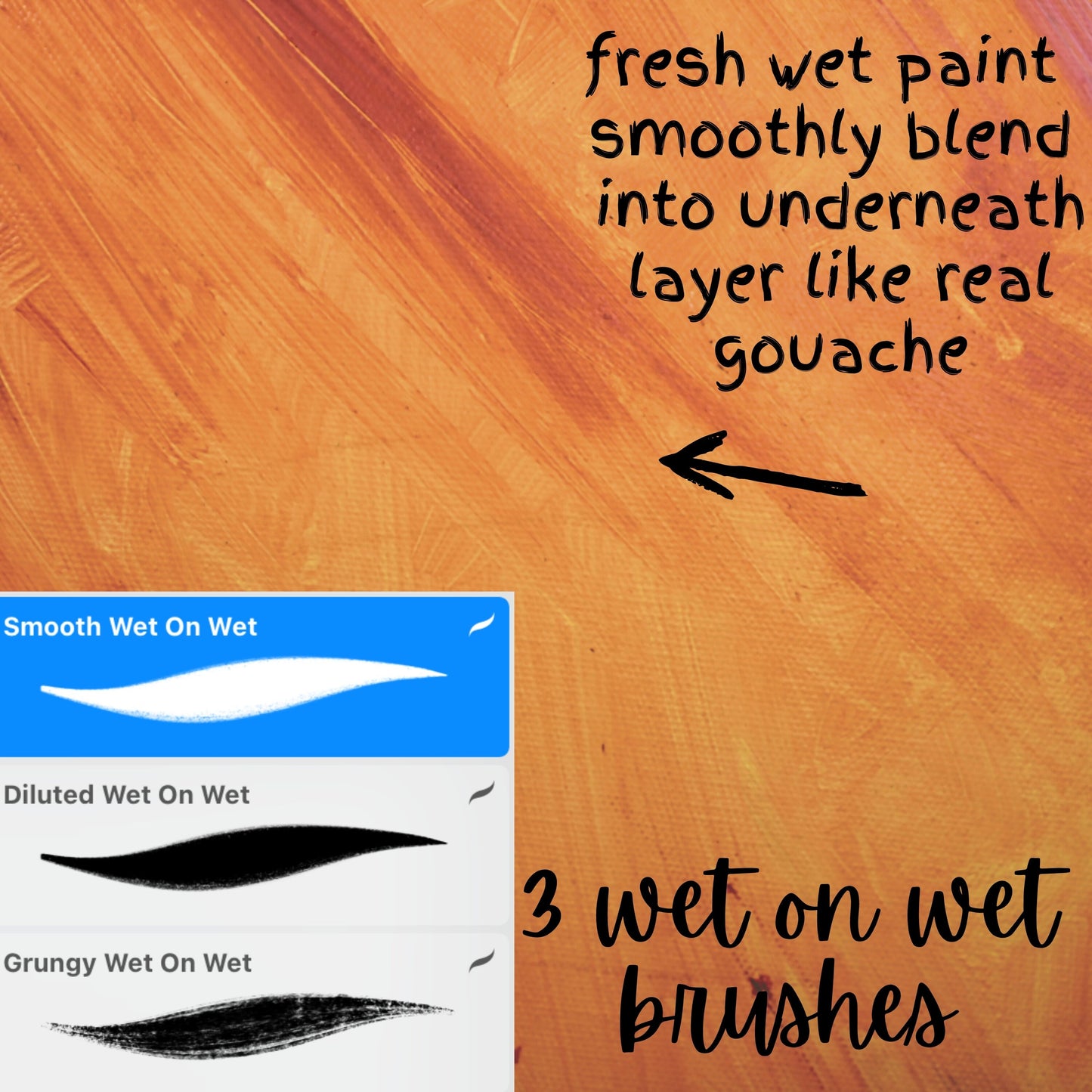 Realistic Gouache Brushes for Procreate