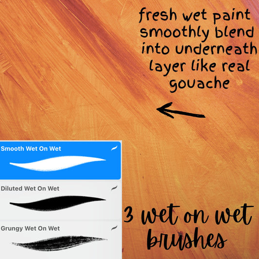 Realistic Gouache Brushes for Procreate