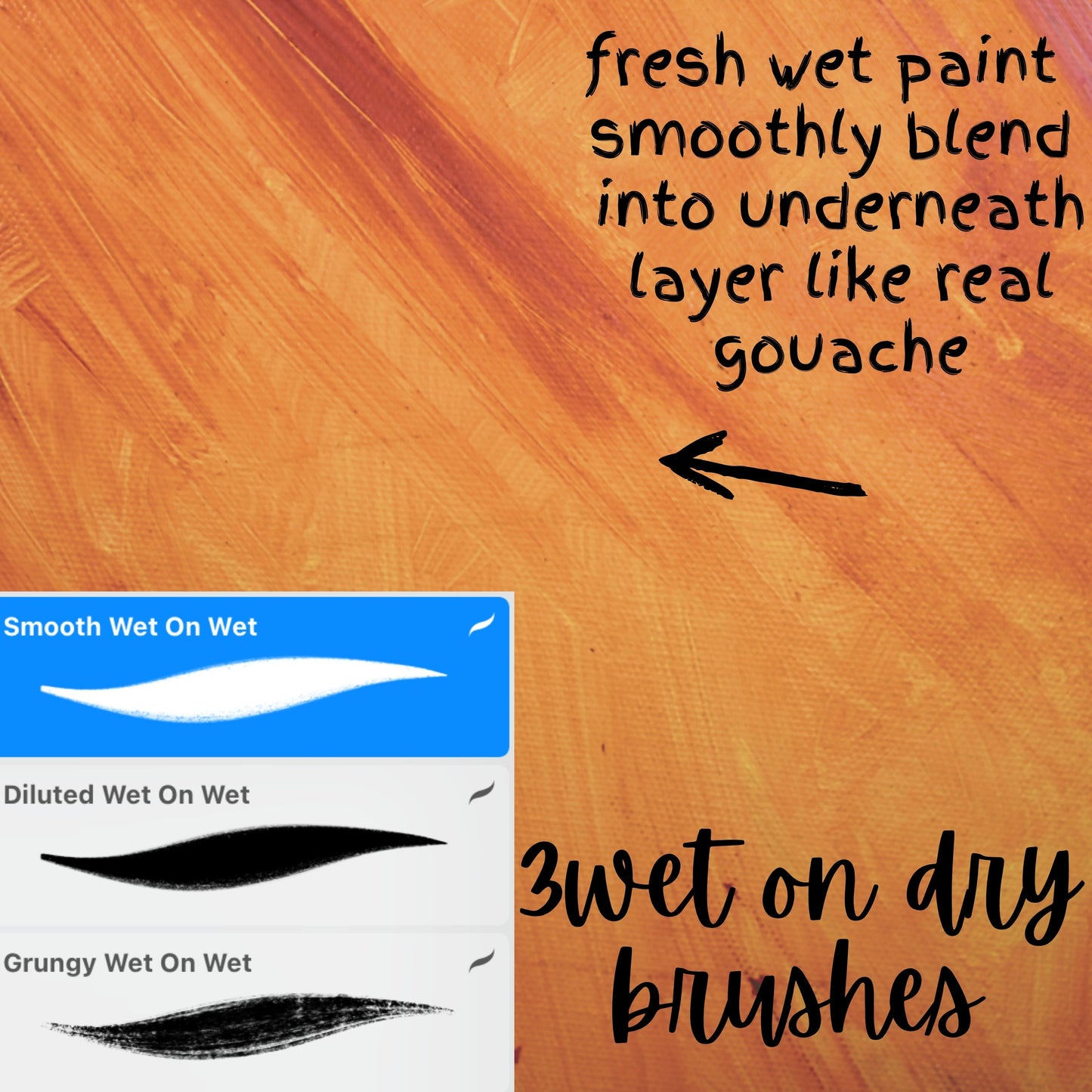 Realistic Gouache Bundle for Procreate. Lifelike Wet and Dry Gouache Brushes, Paper Texture, Canvas Brushes, Color Palettes, Texture Brushes