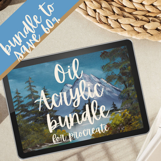 Oil Acrylic Bundle for Procreate. Realistic Oil Brush, Procreate Acrylic, Paper Canvas Texture, Palette Knife Impasto, Impressionist Style