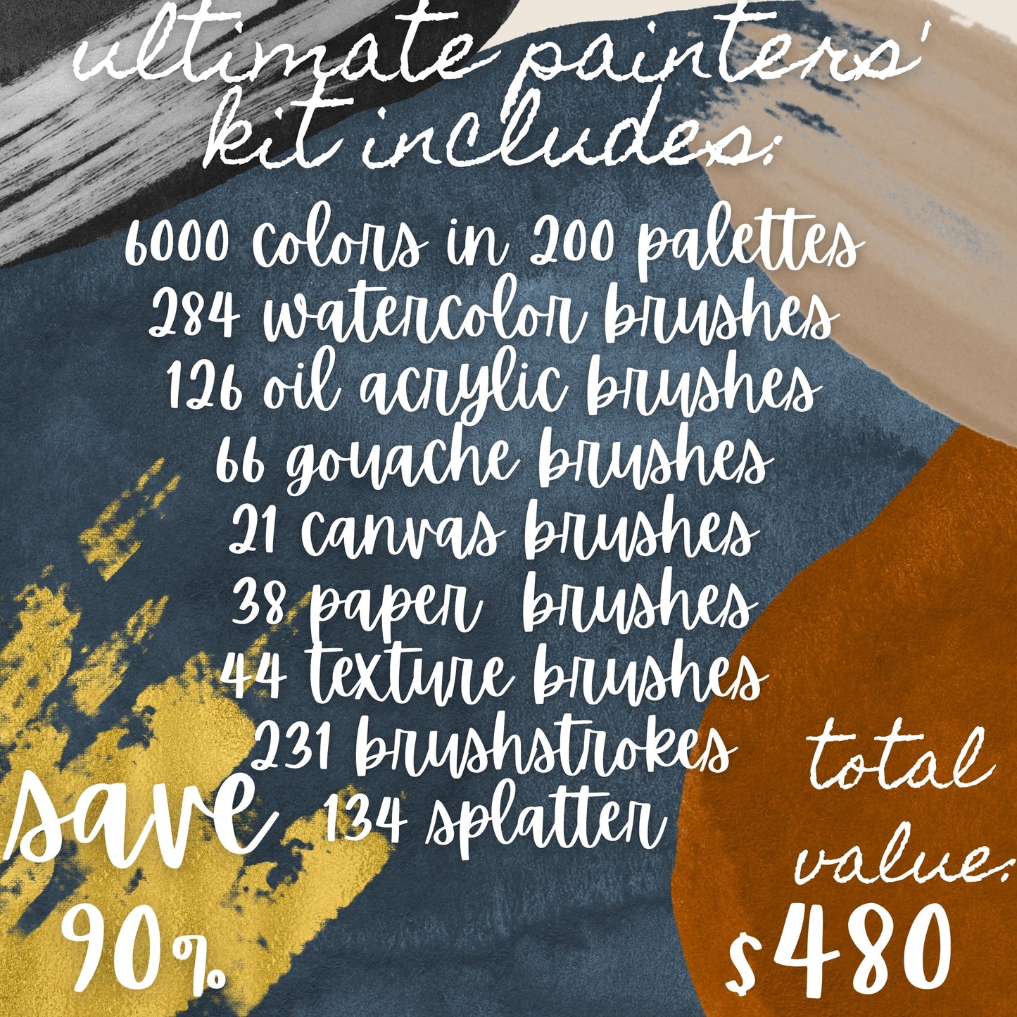 Oil Acrylic Bundle for Procreate. Realistic Oil Brush, Procreate Acrylic, Paper Canvas Texture, Palette Knife Impasto, Impressionist Style