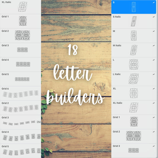 239 Lettering Grids Procreate Brushes