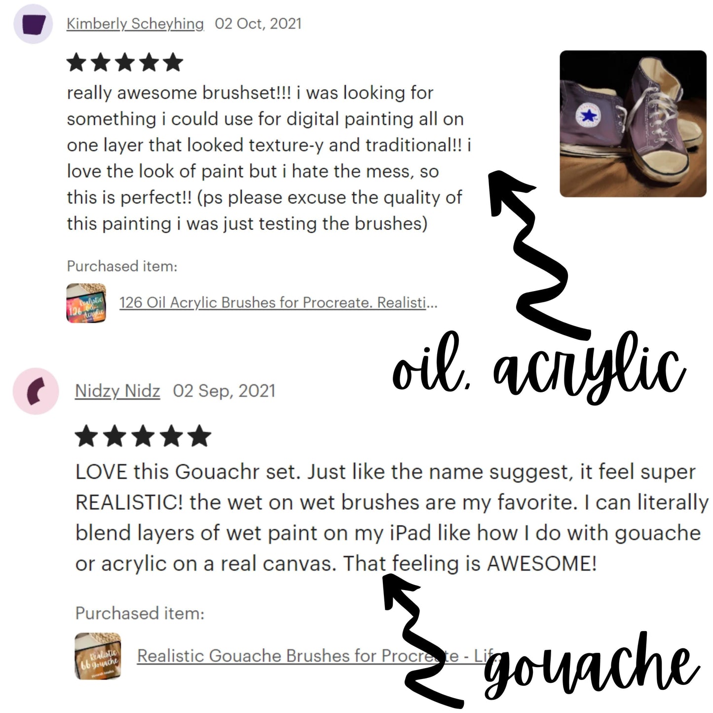 755 Best Selling Oil Acrylic Watercolor Gouache Brushes for Procreate.