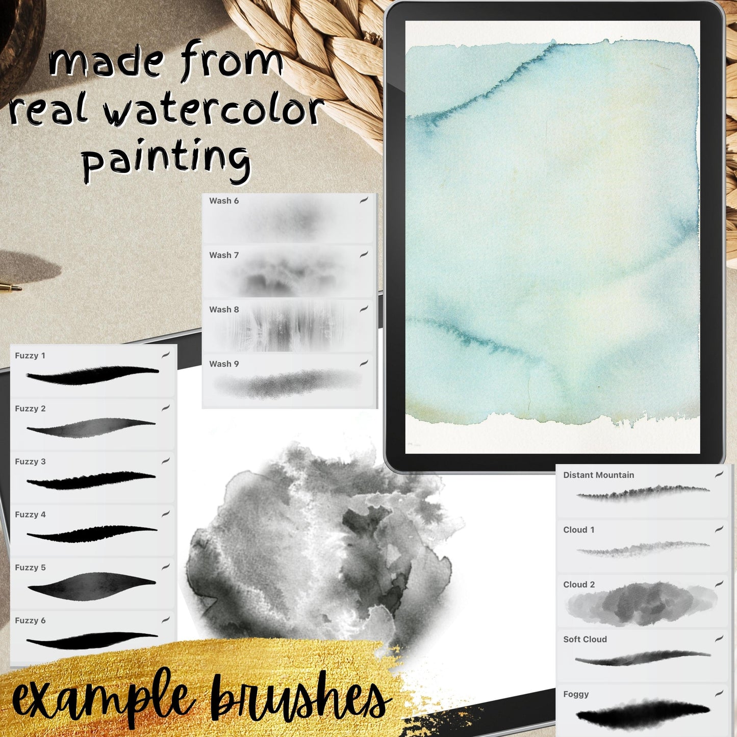 755 Best Selling Oil Acrylic Watercolor Gouache Brushes for Procreate.