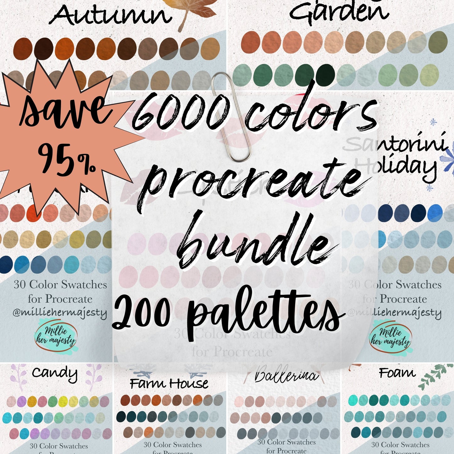 200 Procreate Palettes 6000 Color Swatches