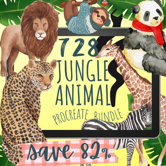 728 Jungle Animal Procreate Bundle