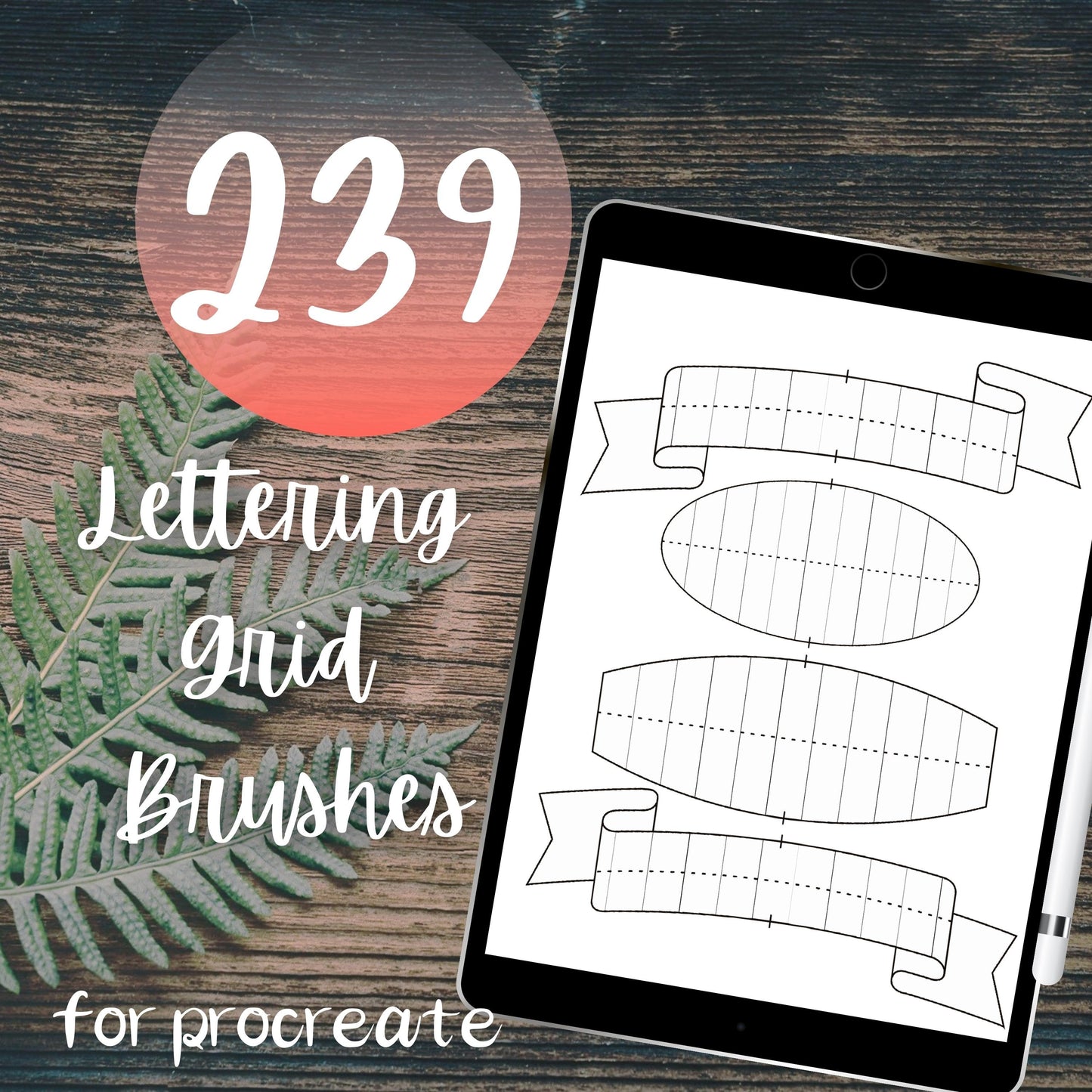 239 Lettering Grids Procreate Brushes