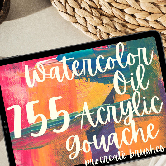 755 Best Selling Oil Acrylic Watercolor Gouache Brushes for Procreate.